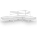 The Living Store Vrtna sedežna garnitura 4-delna bela trdna borovina - Vrtna Sedežna Garnitura, (21460997) | Shoptok.si