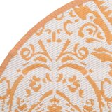 Vanjski tepih narančasto-bijeli Ø 200 cm PP | shoptok.hr