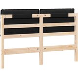  Tapecirani uzglavlje Prirodna i crna 140 cm Čvrsto borovo drvo | shoptok.hr