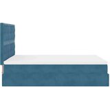 vidaXL Otomanska postelja z vzmetnicami & LEDs temno modra 140x190cm | Shoptok.si