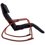  Stolica za ljuljanje ModernHome – s podesivim osloncem za noge i drvenim naslonima za ruke | shoptok.hr