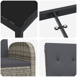  Vrtni set za objed 7 kom. Siva poliratan | shoptok.hr