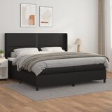 The Living Store Box spring postelja z vzmetnico črna 200x200 cm umetno usnje - Box Spring Postelja, (21517108) Cene
