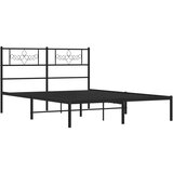 vidaXL Kovinski posteljni okvir z vzglavjem črn 140x200 cm | Shoptok.si