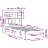  Krevet s regalom za knjige bez madraca 100 x 200 cm od borovine | shoptok.hr