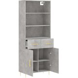 Visoka komoda siva betona 69 5x34x180 cm od konstruiranog drva | shoptok.hr
