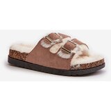 Boto Women's Slippers Slides With Buckles And Fur Beige Ezilena | Shoptok.si