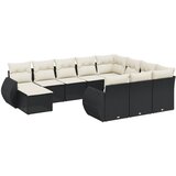  11-dijelni set vrtnih sofa od poliratana s jastucima crni | shoptok.hr