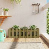 vidaXL Vrtna visoka greda z ograjico 100x30x30 cm impreg. borovina Cene