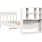 vidaXL Posteljni okvir brez vzmetnice bel 90x200 cm trdna borovina | Shoptok.si