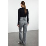 Trendyol Anthracite Color Block Stitch Detail High Waist Wide Leg Jeans | Eponuda.ba