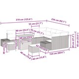  Sjedeća garnitura za vrt 12 kom. Bež poliratan 319 x 234 x 85 cm | Shoptok.si