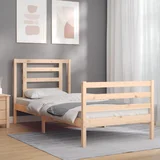 Okvir za krevet s uzglavljem 100x200 cm od masivnog drva