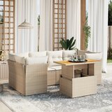  The Living Store Vrtna sedežna garnitura 7-delna z blazinami bež poli ratan - Vrtna Sedežna Garniture, (21479617) | Shoptok.si