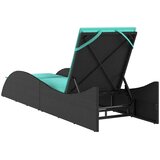  Ležaljka za sunčanje s jastukom crna 60x205x73 cm poli ratan | shoptok.hr