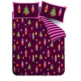 Catherine Lansfield Rožnata/vijolična enojna posteljnina 135x200 cm Nutcracker Stripe – | Shoptok.si