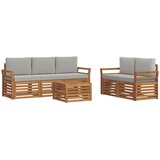  Set vanjskih sofa 6 kom. Prirodna i svjetlosiva | shoptok.hr