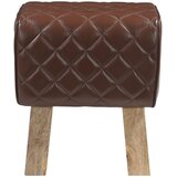  Klupa 40 x 30 x 45 cm Prava koža Smeđa dijamantna | shoptok.hr