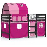 The Living Store Otroški pograd s tunelom roza 90x200 cm trdna borovina - Otroški Pograd, (21625259) | Shoptok.si