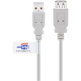 Goobay podajševalni kabel USB 2.0 (M) / USB 2.0 (Ž) Hi-Speed, 1,8m, bel Cene