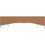  Vjetrobran sa 6 panela od tkanine 800 x 120 cm smeđe-sivi | shoptok.hr