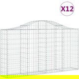  Obokane gabion košare 12kosov 200x30x100/120cm pocinkano železo, (20758439) | Shoptok.si