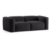 Cosmopolitan Design Temno siva sedežna garnitura iz rebrastega žameta 224 cm Bergano – | Shoptok.si