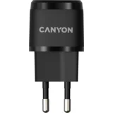 Canyon H-20-05, PD 20W Input: 100V-240V, Output: 1 port charge: USB-C:PD 20W (5V3A/9V2.22A/12V1.66A) , Eu plug, Over- Voltage , over-heated, over-current and short circuit protection Compliant with CE RoHs,ERP. Size: 68.5*29.2*29.4mm, 32.5g, Black - CNE-