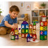Magnetic Construction Blocks Track For STEM Balls Dinosaurs 92 pcs. | shoptok.hr