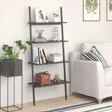 vidaXL Naslanjajuća polica s 4 razine crna 64x34x150 5 cm Cijene