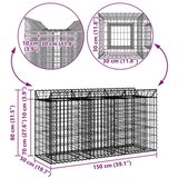  Gabionski uzdignuti krevet Srebrno 150 x 50 x 80 cm - 150 x 50 x 80 cm | shoptok.hr