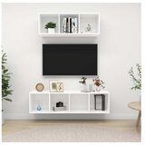  Komplet TV omaric 2-delni bela iverna plošča | Shoptok.si