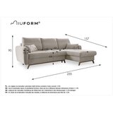 Miuform opečnato oranžna raztegljiva sedežna garnitura Scandic Lagom, desni kot | Shoptok.si