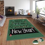 Conceptum Hypnose tepih s novogodišnjim motivima Asr-Crpt-67, Pravougaoni, 160 x 230 cm, Zeleni | Eponuda.ba