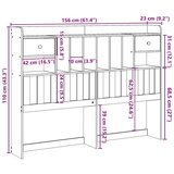 vidaXL Vzglavje s predelki 150 cm trdna borovina | Shoptok.si