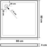  Četvrtasta tuš-kada ABS bijela 80 x 80 cm | shoptok.hr