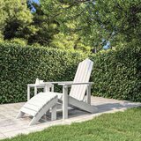  Vrtna stolica Adirondack s osloncem za noge HDPE bijela | shoptok.hr