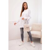 Kesi Women's cotton sweatshirt with a wide hem white | Shoptok.si