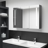 Maison Chic LED Kopalniška omarica - Kopalniški kabinet z ogledalom 89x14x62 cm siva, (21794567) | Shoptok.si