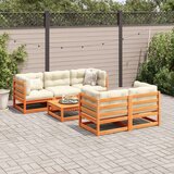  6-dijelni set vrtnih sofa s jastucima voštano smeđi od borovine | shoptok.hr
