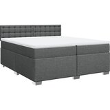 Krevet s oprugama i madracem tamnosivi 200 x 200 cm od tkanine | Eponuda.com