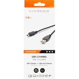 Vivanco USB 2.0 1,8m črn podatkovni kabel, (5000006346) | Shoptok.si
