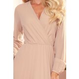Numoco pleated dress with neckline and long sleeves | Shoptok.si