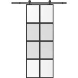  Klizna vrata s priborom 76 x 205 cm kaljeno staklo i aluminij | shoptok.hr