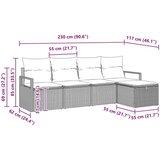  Kavčna garnitura 5 pcs Siva in mornarsko modra poli ratan, (5000138009) | Shoptok.si