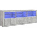  Komoda s LED svjetlima siva boja betona 181,5x37x67 cm | shoptok.hr