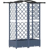  Dvignjeno ležišče s trellisom in streho Siva 124 x 40 x 126 cm, (5000287928) | Shoptok.si