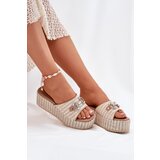 Boto Women's Wedge Sandals With Braiding And Decoration Beige Isolene | ePonuda.com