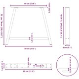  Noge za jedilno mizo v obliki črke A, 2 kosa, antracitne, 90 x (72-73) cm, jeklo, (22123742) | Shoptok.si
