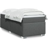 vidaXL Krevet s oprugama i madracem tamnosivi 90 x 190 cm od tkanine | shoptok.hr